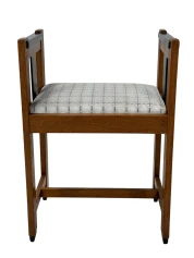 1920s Art Deco Modernist Stool by Jan Brunott, Oak & Velvet